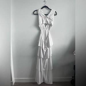 Long cutout white dress